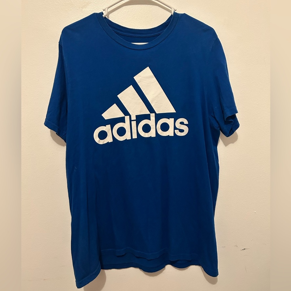 Adidas Classic Blue Tee with White Logo
